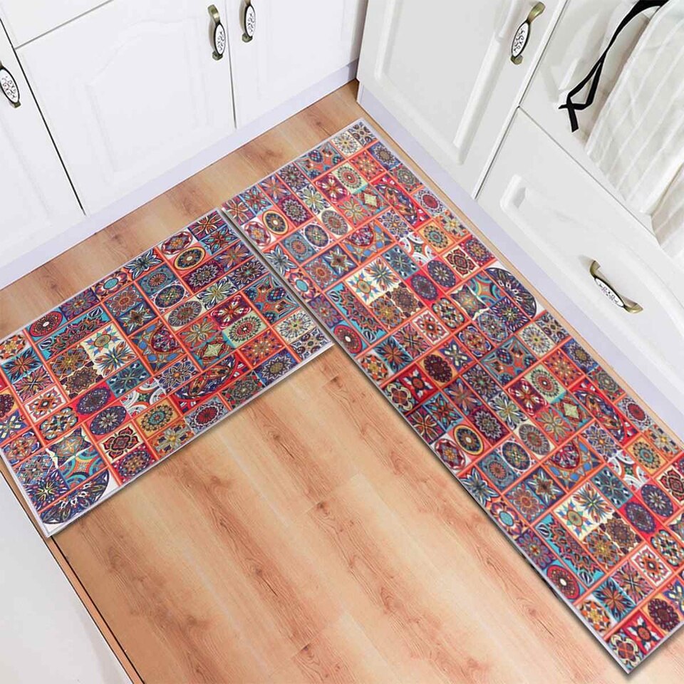 Bohemia Kitchen Mat Anti-slip Modern Area Rugs Living Room Balcony Bathroom Carpet Set Doormat Bath Mat Washable 40x60+40x120cm - Image 7