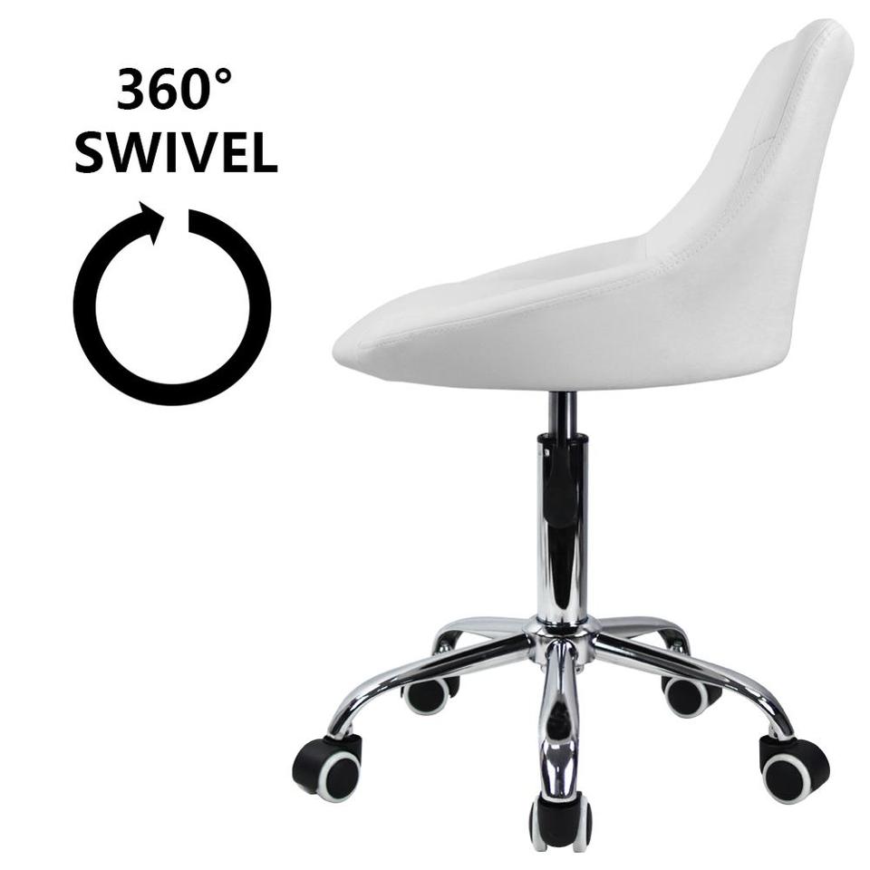 KKTONER Mid-Back Swivel Height Adjustable Computer Home Office Ergonomic Chair (White) - Image 2