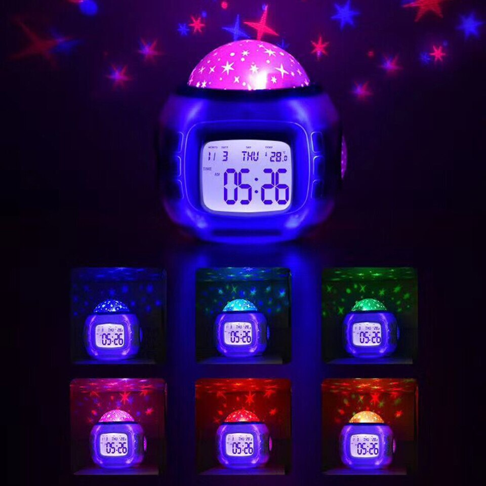Unique Alarm Clock Children Baby Room Music Starry Sky