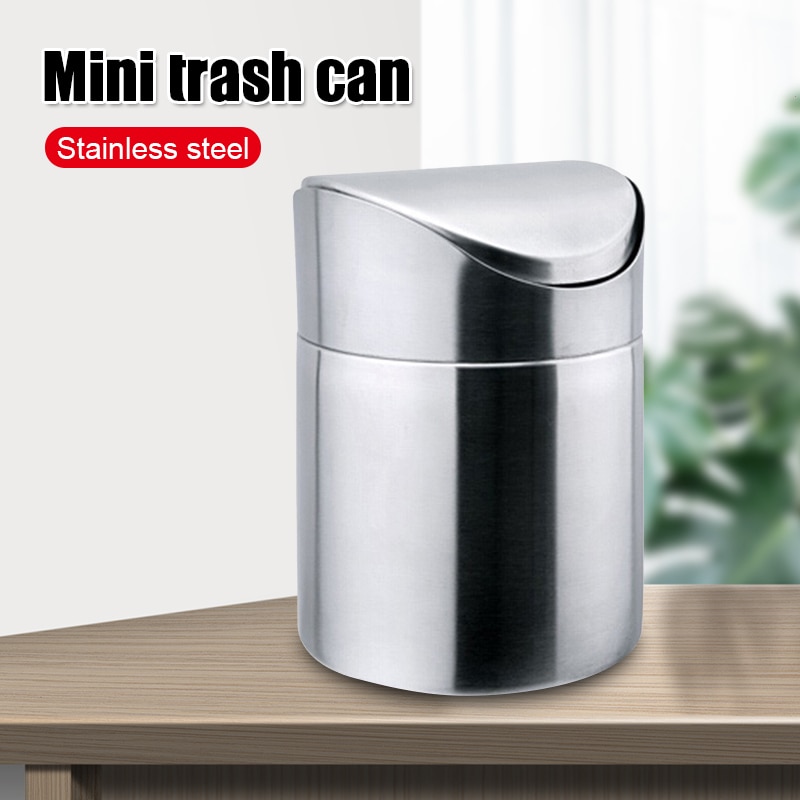 Stainless Steel Mini Trash With Swing Top Lid