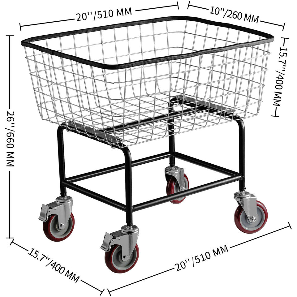 VEVOR Commercial Wire Laundry Cart Laundry Basket - Image 2