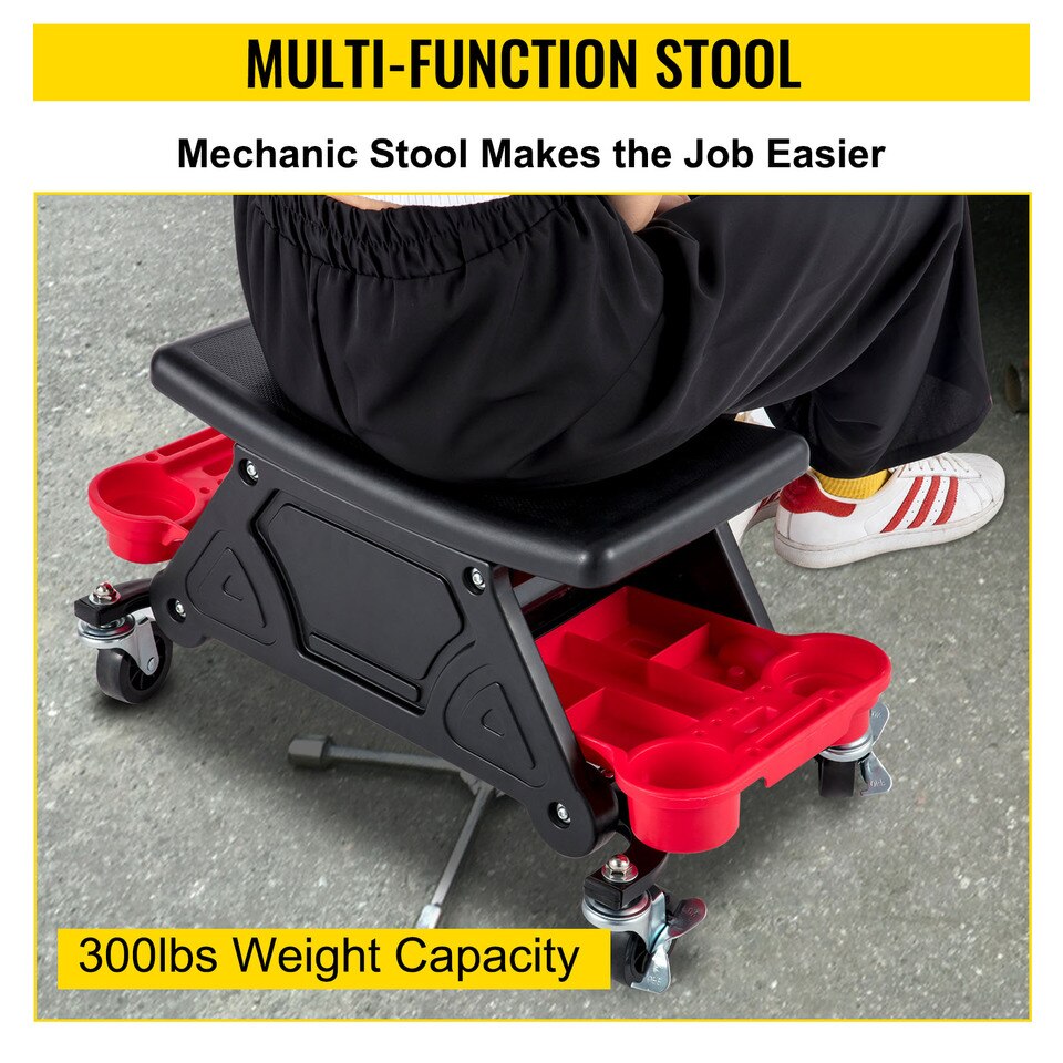 Garage Mechanic Brake Stool with 3 Storage Trays - Image 6