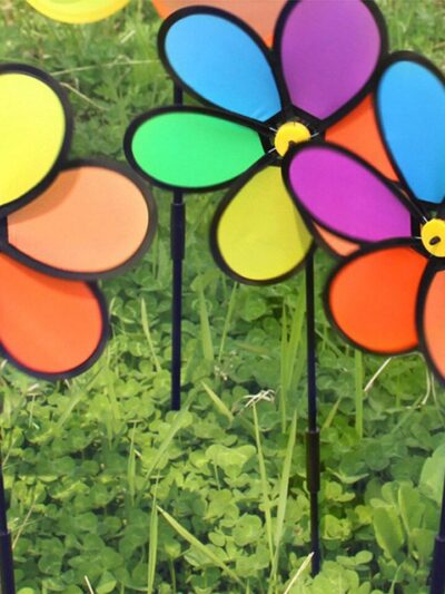 Colorful Rainbow Flower Windmill