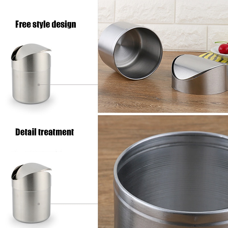 Stainless Steel Mini Trash With Swing Top Lid - Image 10