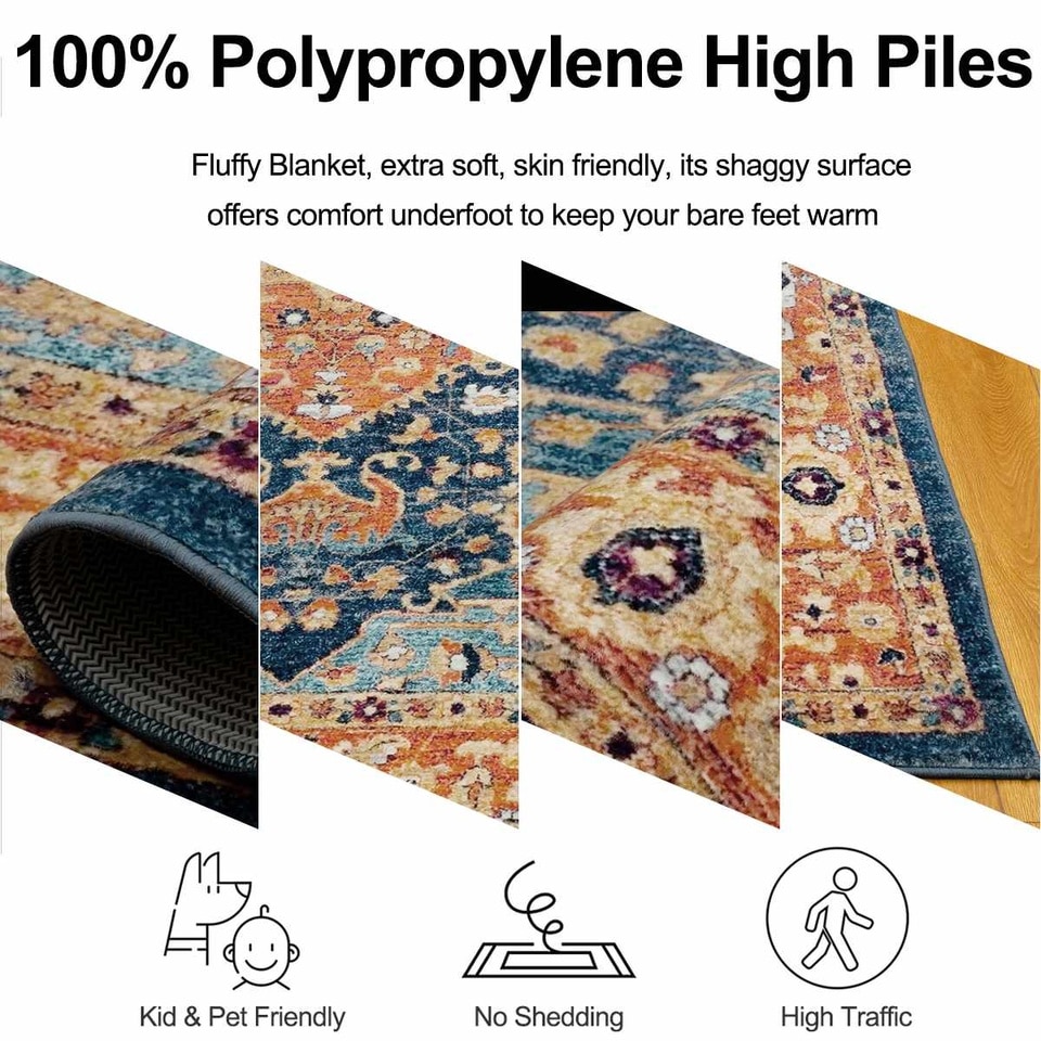 Vintage Bohemian Carpet for Living Room Rectangle Area Rugs Persian Style Rectangle Area Rugs Soft Non-Slip Bedroom Study Mats - Image 5