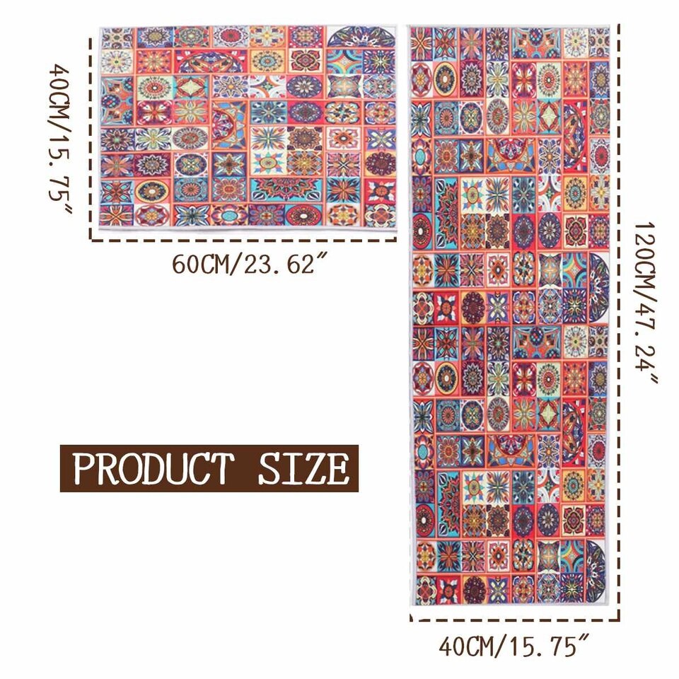 Bohemia Kitchen Mat Anti-slip Modern Area Rugs Living Room Balcony Bathroom Carpet Set Doormat Bath Mat Washable 40x60+40x120cm - Image 9