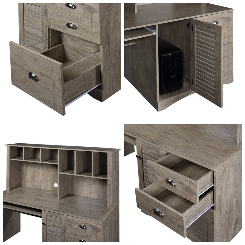 Home Office Computer Desk with Hutch - Image 4