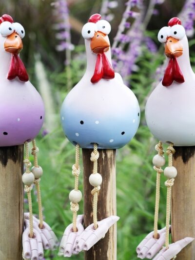 Creative Yard Art Decor Chicken Garden Lawn Plug Funny Hen Rooster Ornaments
