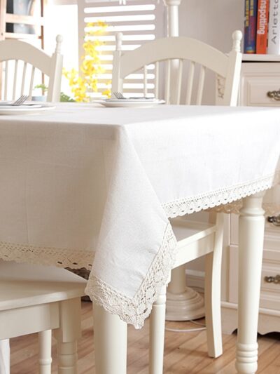 White Linen Tablecloth