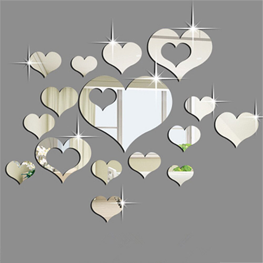 3D Acrylic Heart Mirror