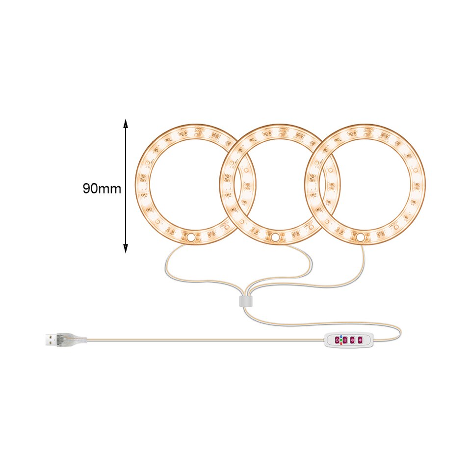 Angel Ring Plant Growth Light Sunlight Phytolamp USB Waterproof Nursery Lamp Indoor Plants Bonsai Flowers Seedlings Growth - Image 10