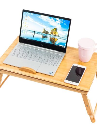 Adjustable Wood Laptop Table Foldable Computer Desk Bed Laptop Desk With Cooling Fans Mouse Pad 53cm