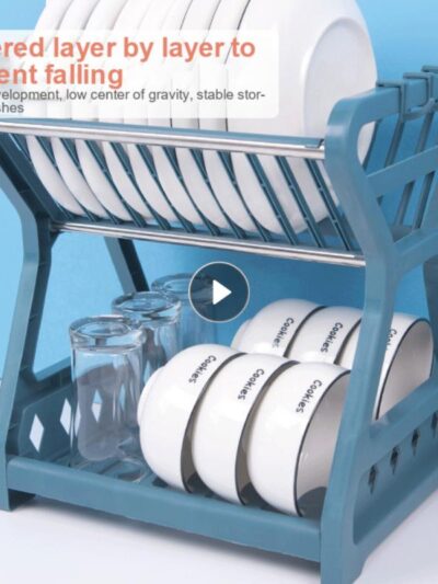 New Double-layer Plates Kitchen Sink Countertop Holder