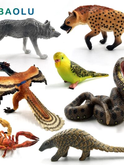 Simulation Wolf Kangaroo Parrot bird Snake Animal model figurine home decor miniature fairy garden