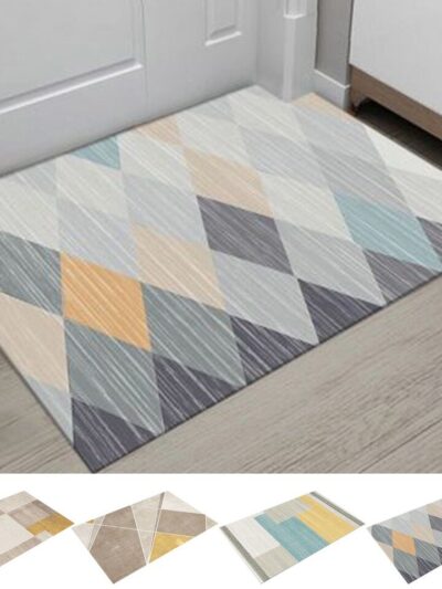 New Geometric Printed Doormat Living Room Anti-slip Carpet Absorbent Shower Bath Mat
