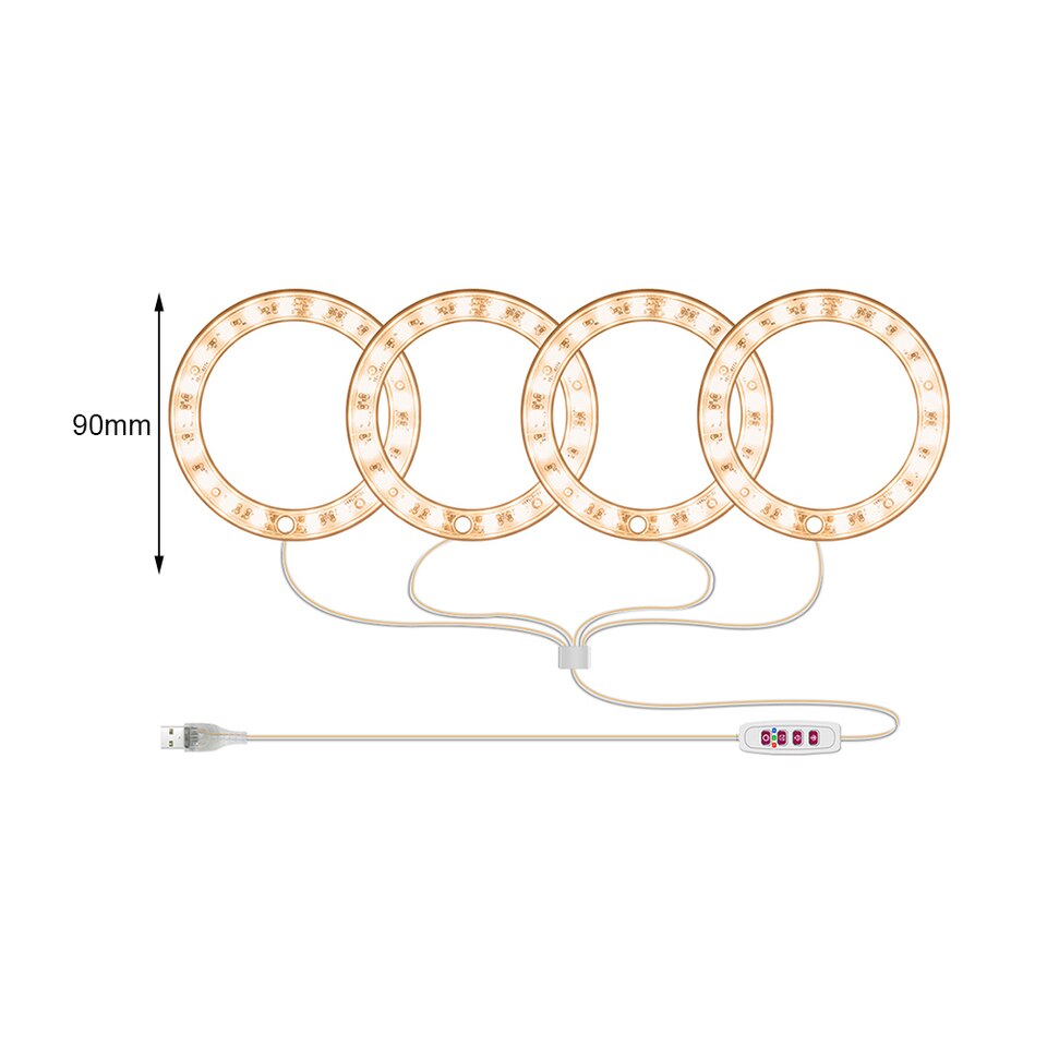 Angel Ring Plant Growth Light Sunlight Phytolamp USB Waterproof Nursery Lamp Indoor Plants Bonsai Flowers Seedlings Growth - Image 2