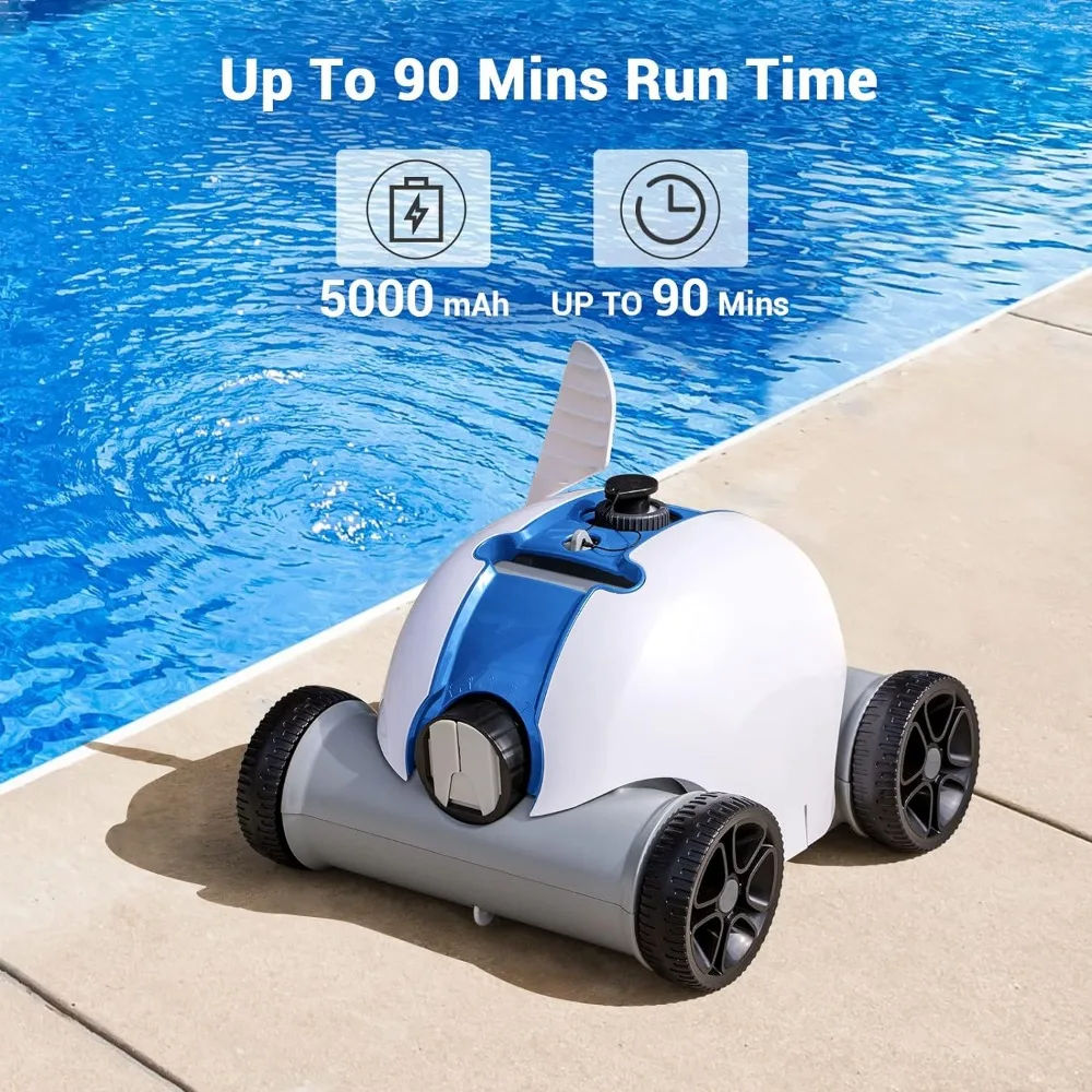 Cordless Robotic Pool Cleaner, Automatic Pool Vacuum with 60-90 Mins Working Time, Rechargeable Battery, IPX8 Waterproof - Image 4