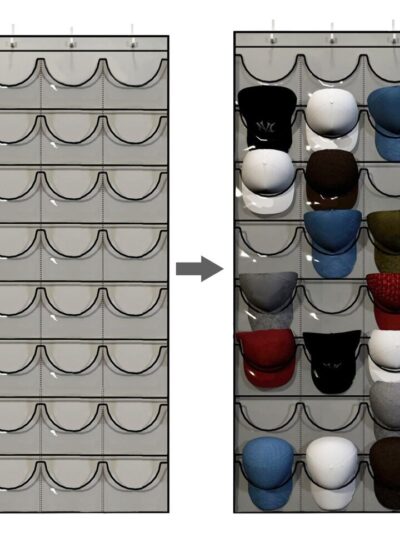 Storage Organizer Clear Pockets Protect Hat Door Hanging Holder Hanger Storage Rack for Baseball Caps