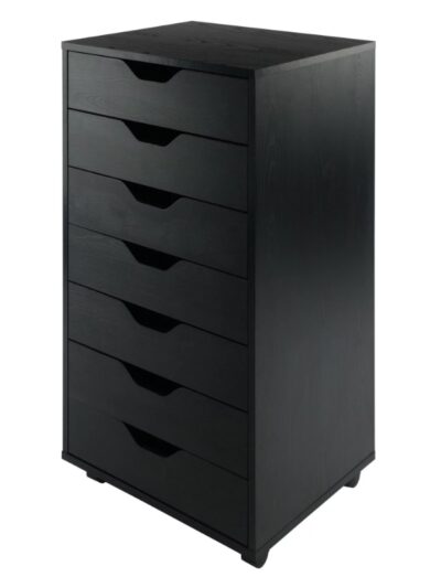 Winsome Wood Halifax 7-Drawer Cabinet, Black Finish