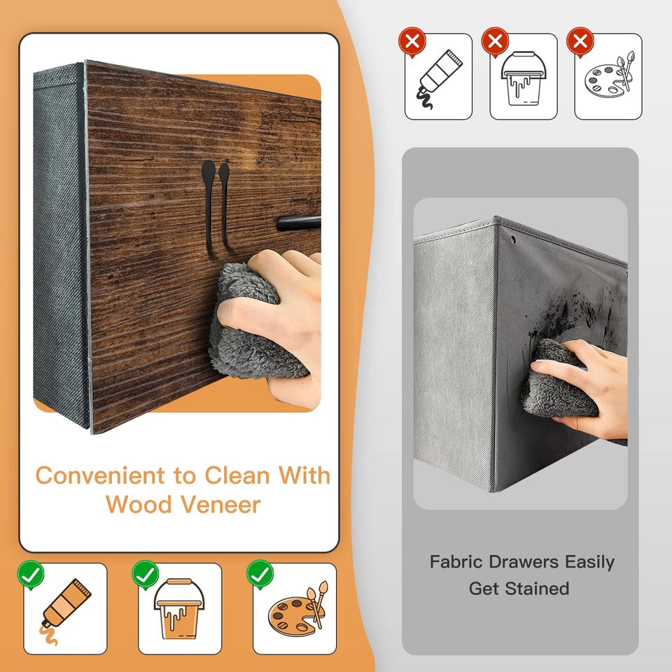 EnHomee 2.5/5mm Bedroom wooden Dresser Storage Cabinet with 8 Drawers - Image 3