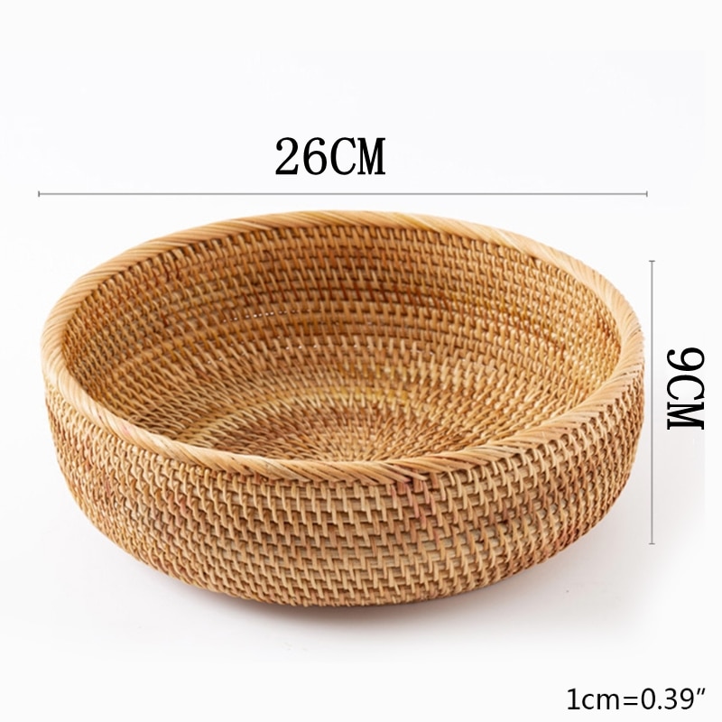 Hand-woven Rattan Wicker Basket Fruit Tea Snack Bread Cosmetic Rectangular Storage Box Household Kitchen Supplies - Image 9