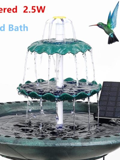 3 Tiered Bird Bath with Solar Pump