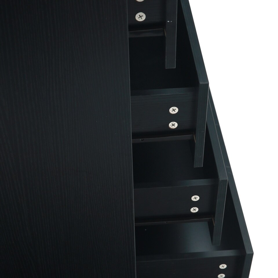 5-drawer Dresser on Metal Slides Night Stands in Black Woodgrainvisit the Home Square Store 27.93" W x16.53" Dx43.9" H - Image 6