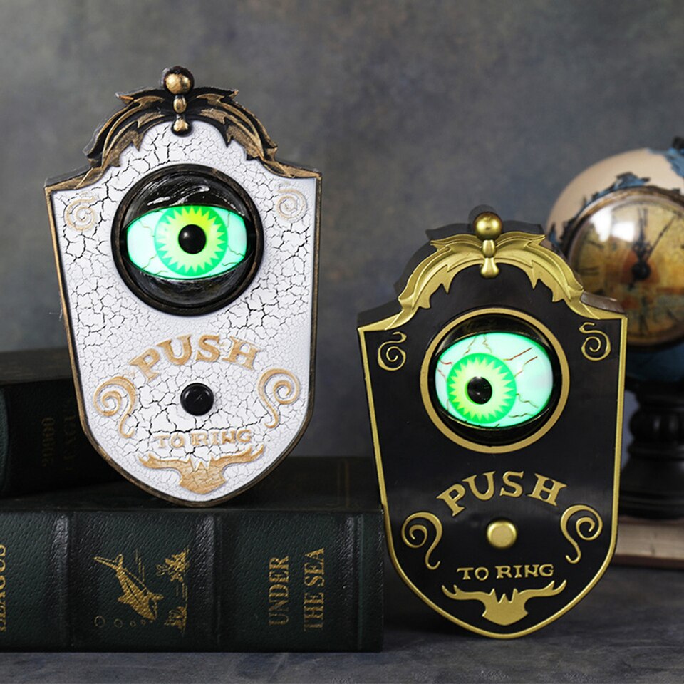 Luminous Eyes Doorbell Haunted Decorations Eyeball Doorbell Horror Props Creepy Eyes Doorbell - Image 2
