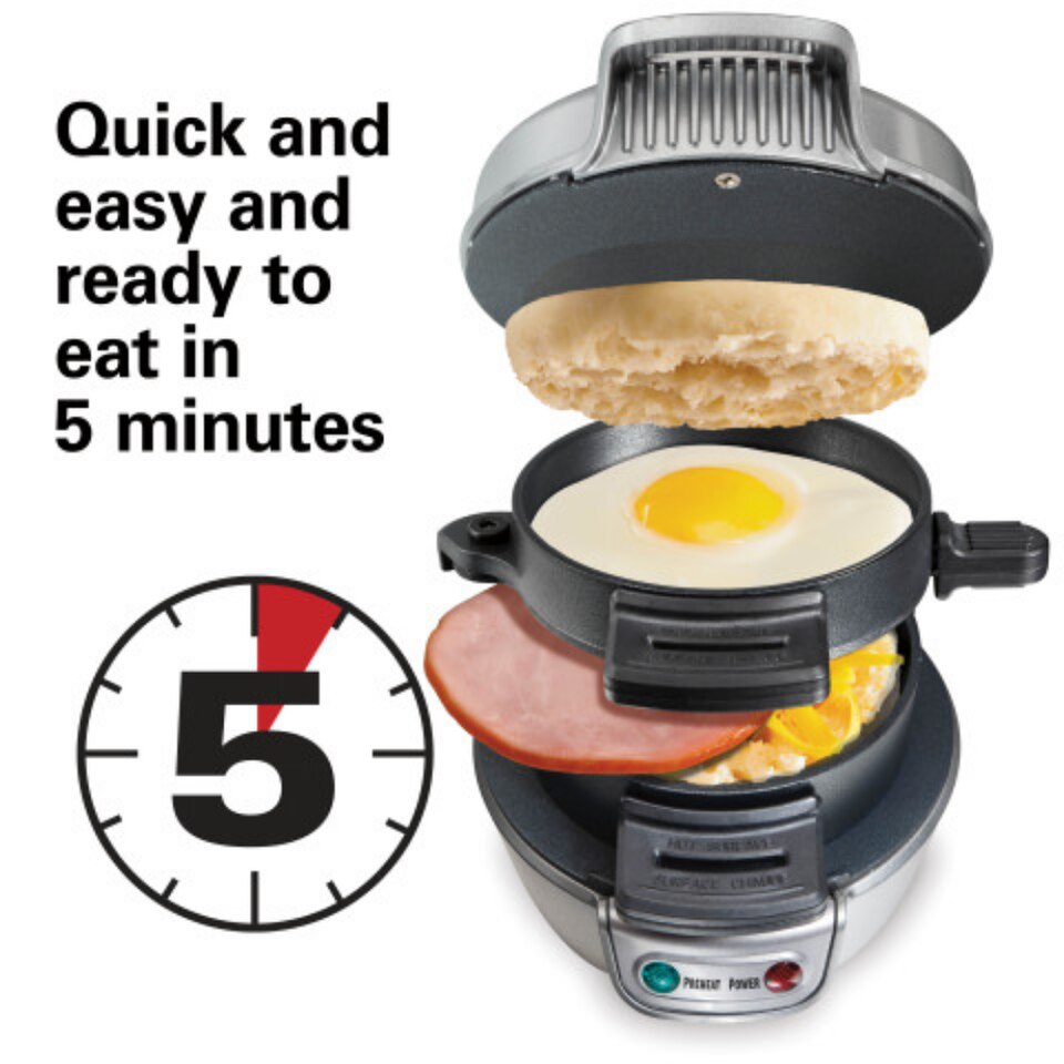 Breakfast Sandwich Maker, Silver, 25475 - Image 5