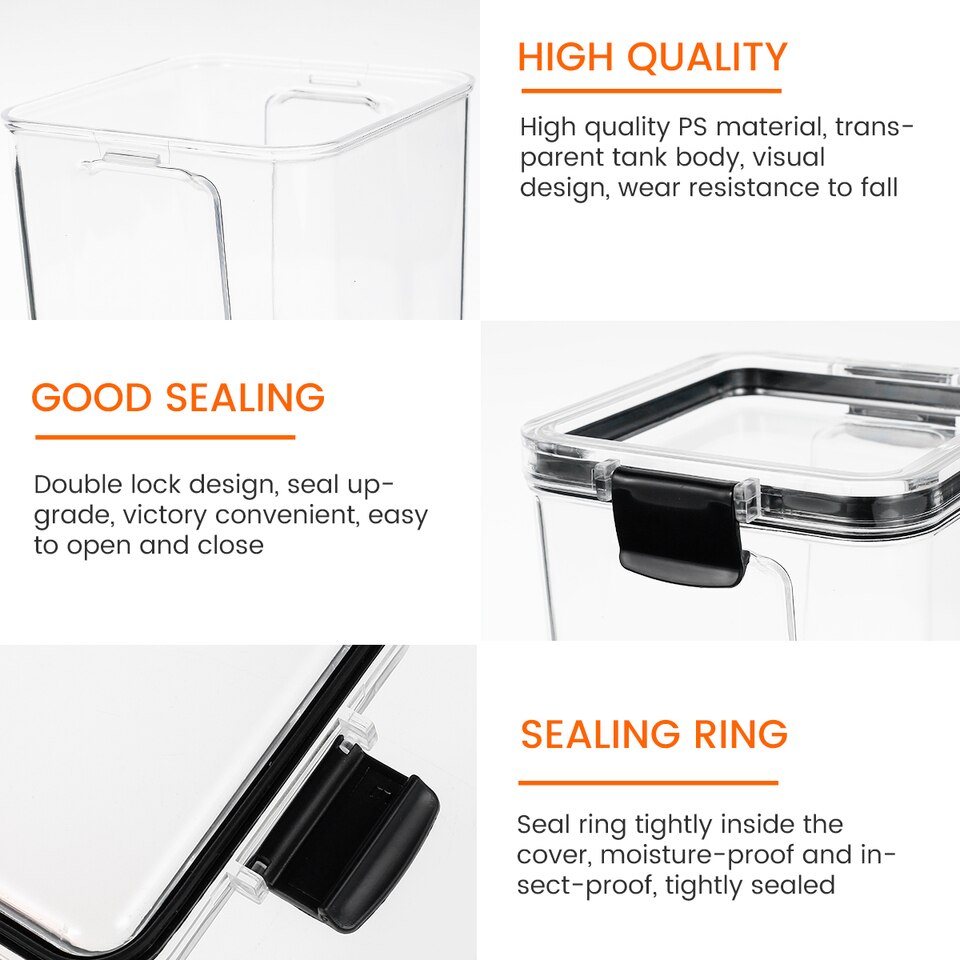 Airtight Food Storage Container with Lids Clear Plastic Dry Food Canisters - Image 3