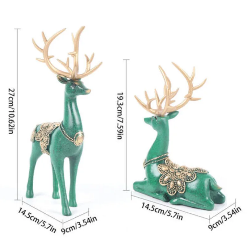 Luxury Large Deer Resin Sculpture Desktop Book Nook Home Office Art Decoration Figurines Vintage Living Room Decoration - Image 5