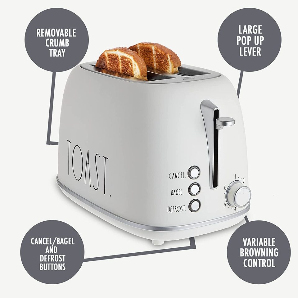 Stainless Steel Toaster with Removable Crumb Tray, - Image 4