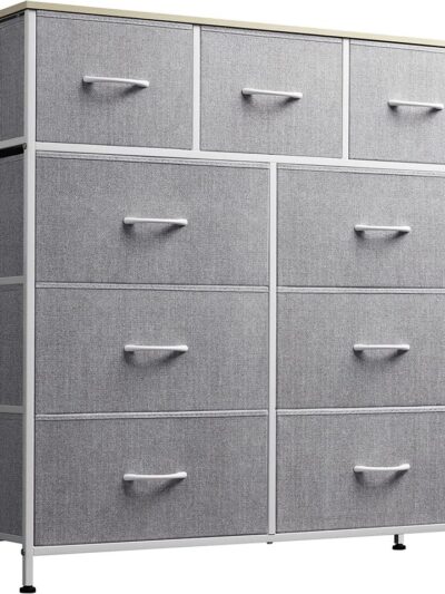 9 drawer dresser, fabric storage tower in bedroom, corridor, nursery and wardrobe