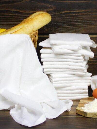 20 Pack, Flour Sack Kitchen Towel Set, White