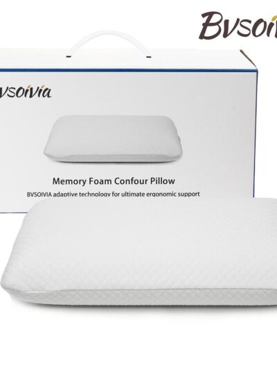 GEMITTO Slow Rebound Memory Foam Pillow Cervical Contour Pillow for Neck Pain Anti Snore Side Sleepers Pillows W/ Washable Case