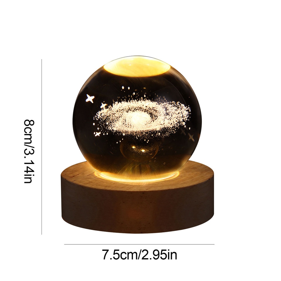 Unique Glowing Planetary GalaxyAstronaut Crystal Ball Night Lights USB Power Warm Bedside Light - Image 8