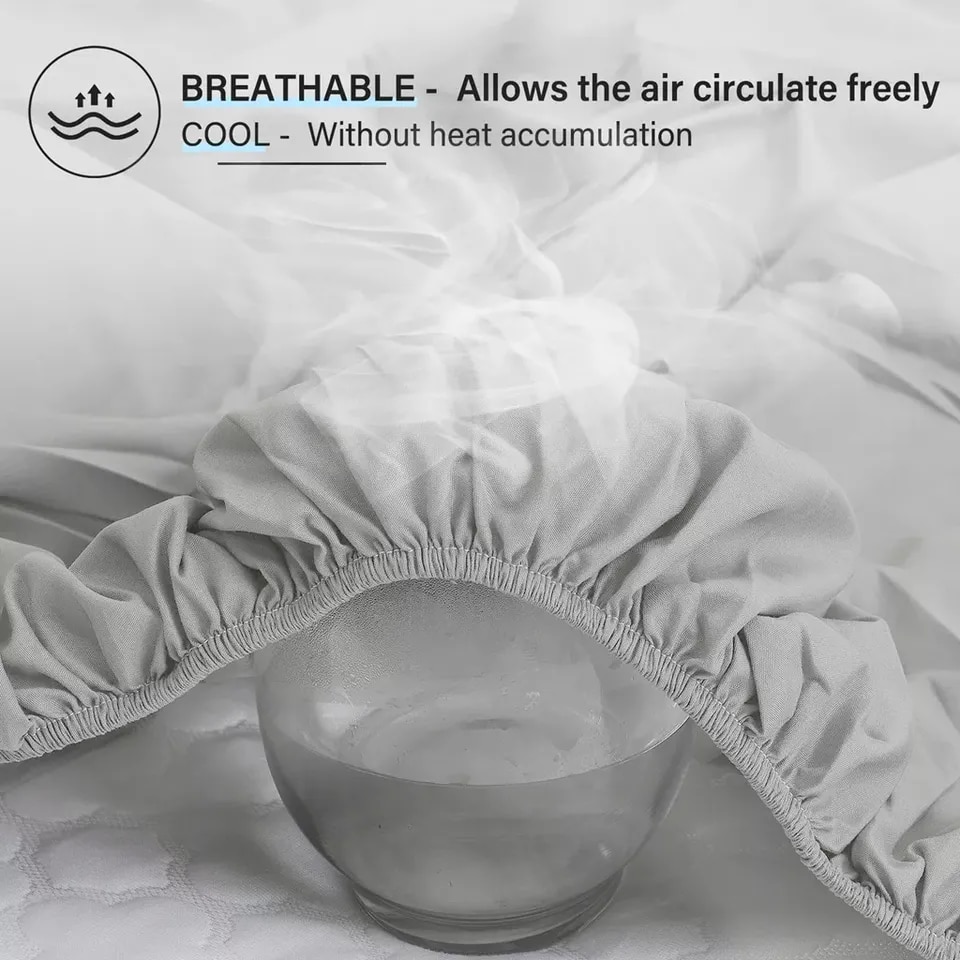 Bed Cover Smooth Microfiber Mattress Protector Waterproof Fitted Sheet Anti-mite Mattress Pad - Image 6