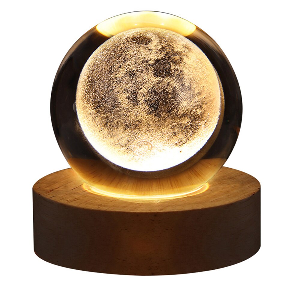 Unique Glowing Planetary GalaxyAstronaut Crystal Ball Night Lights USB Power Warm Bedside Light - Image 3