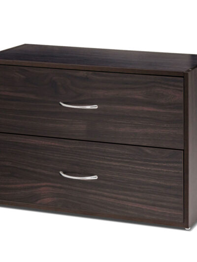 Costway 2-Drawer Dresser Stackable Horizontal Storage Organizer w/Handles Espresso
