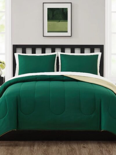 Mainstays Green 7 Piece Bed in a Bag Comforter Bedding Set with Sheets