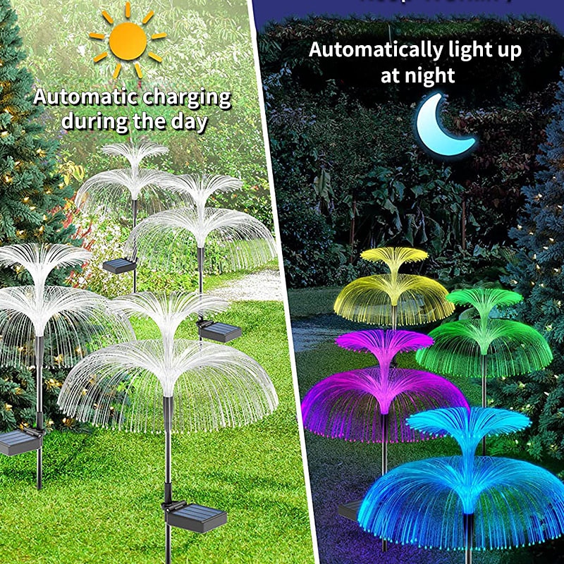 6/3/1Pcs Led 7Colors Solar Garden Lights Outdoor Waterproof Lawn Lights Fiber Optic - Image 3