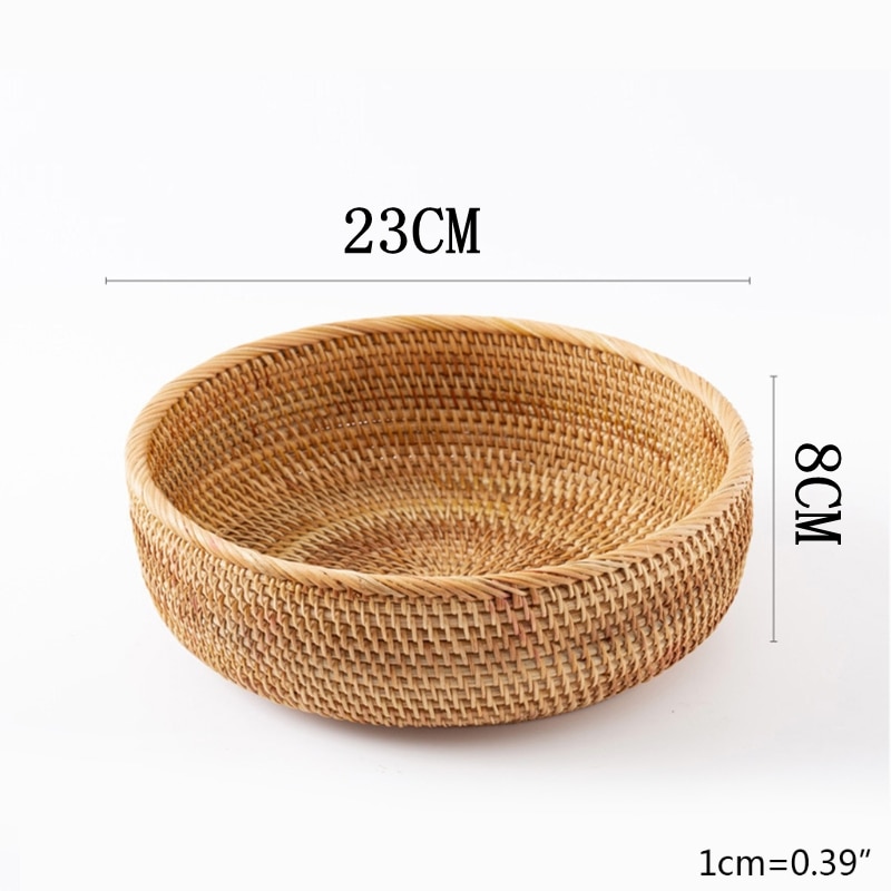 Hand-woven Rattan Wicker Basket Fruit Tea Snack Bread Cosmetic Rectangular Storage Box Household Kitchen Supplies - Image 15