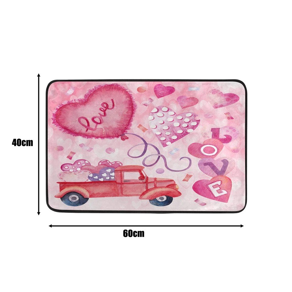 Valentine's Day Door Mat Heart Print Welcome - Image 3