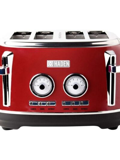 Dorset Stainless Steel 4-Slice Toaster, Red - 75040