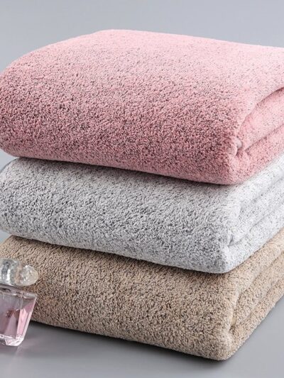 Bamboo Charcoal Coral Velvet Fiber Bath Towel Adult Quick-drying Soft Absorbent Solid Color
