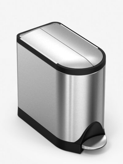 2.6 gal Stainless Steel Butterfly Bathroom Step Trash Can, Brushed