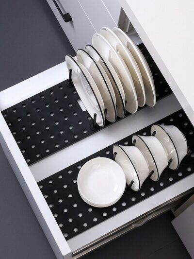 Kitchen Telescopic Dish Plate Shelf Drying Rack
