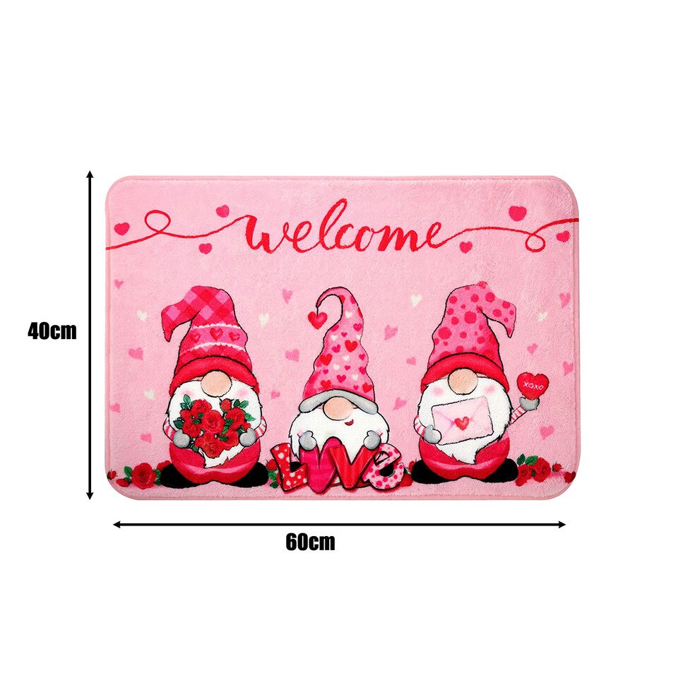 Valentine's Day Door Mat Heart Print Welcome - Image 5