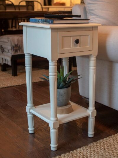 Simplify 1-Drawer Wood Accent Table, Multiple Finishes  Sofa Tray Table  Sofa Side Table