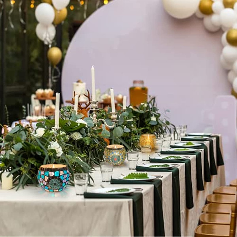 Mosaic Candle Holder Glass Handmade Candlestick Romantic Moroccan Style - Image 16